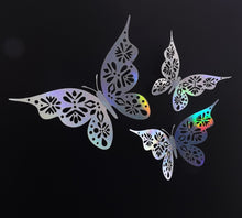 Load image into Gallery viewer, 12x Holographic Floral Filigree Butterfly Wall Decals
