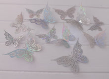 Load image into Gallery viewer, 12x Holographic Floral Filigree Butterfly Wall Decals