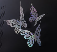 Load image into Gallery viewer, 12x Holographic Floral Filigree Butterfly Wall Decals