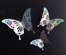 Load image into Gallery viewer, 12x Holographic Floral Rose Filigree Butterfly Wall Decals