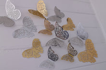 Load image into Gallery viewer, 12x Metallic Effect Rose Gold & Silver Butterfly 3D Wall Decals