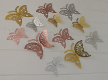 Load image into Gallery viewer, 12x Mixed Pack Hollow Metallic Effect 3D Butterfly Wall Decals