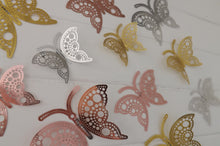 Load image into Gallery viewer, 12x Mixed Pack Hollow Metallic Effect 3D Butterfly Wall Decals
