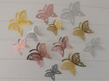 Load image into Gallery viewer, 12x Mixed Pack Hollow Metallic Effect 3D Butterfly Wall Decals