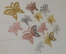 Load image into Gallery viewer, 12x Mixed Pack Hollow Metallic Effect 3D Butterfly Wall Decals