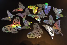 Load image into Gallery viewer, 12x Mixed Style Holographic Style Filigree Butterfly Wall Decals