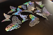 Load image into Gallery viewer, 12x Mixed Style Holographic Style Filigree Butterfly Wall Decals