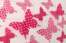 Load image into Gallery viewer, 24x Pink Polka Dot Butterfly Wall Decals