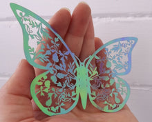Load image into Gallery viewer, 12x Purple & Holographic Sheen Metallic Effect 3D Butterfly Wall Decals