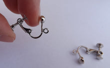 Load image into Gallery viewer, 1x Pair Silver Tone Clip On Hooks (cliponhooks) - NOT Screw On
