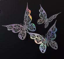 Load image into Gallery viewer, 12x Holographic Floral Filigree Butterfly Wall Decals