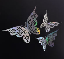 Load image into Gallery viewer, 12x Holographic Floral Filigree Butterfly Wall Decals