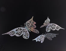 Load image into Gallery viewer, 12x Holographic Floral Filigree Butterfly Wall Decals