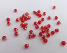 Load image into Gallery viewer, 40pcs 3x2mm Red AB Lustre Glass Rondelle Beads