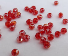 Load image into Gallery viewer, 40pcs 3x2mm Red AB Lustre Glass Rondelle Beads