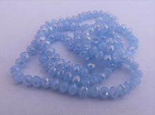 Load image into Gallery viewer, Milky Light Royal Blue AB Lustre 4mm Crystal Cut Glass Rondelle Beads