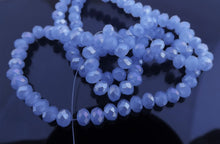 Load image into Gallery viewer, Milky Light Royal Blue AB Lustre 4mm Crystal Cut Glass Rondelle Beads