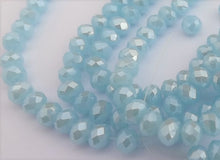 Load image into Gallery viewer, Opaque Light Blue Lustre 4mm Rondelle Glass Beads - lomb2
