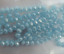 Load image into Gallery viewer, Opaque Light Blue Lustre 4mm Rondelle Glass Beads - lomb2