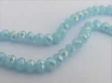 Load image into Gallery viewer, Opaque Light Blue Lustre 4mm Rondelle Glass Beads - lomb2