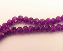 Load image into Gallery viewer, 1 Strand 4mm Dark Opaque Purple Crystal Cut Glass Rondelle Beads