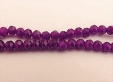 Load image into Gallery viewer, 1 Strand 4mm Dark Opaque Purple Crystal Cut Glass Rondelle Beads