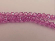Load image into Gallery viewer, 1 Strand 4mm Light Purple AB Lustre Crystal Cut Glass Rondelle Beads