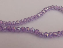 Load image into Gallery viewer, 1 Strand 4mm Light Purple AB Lustre Crystal Cut Glass Rondelle Beads