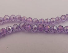 Load image into Gallery viewer, 1 Strand 4mm Light Purple AB Lustre Crystal Cut Glass Rondelle Beads