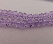 Load image into Gallery viewer, 1 Strand 4mm Light Purple Crystal Cut Glass Rondelle Beads