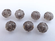 Load image into Gallery viewer, 6x8mm Grey Crystal Cut Rondelle Beads