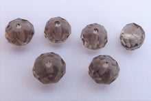 Load image into Gallery viewer, 6x8mm Grey Crystal Cut Rondelle Beads