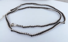 Load image into Gallery viewer, Black Beads & White Cord Long Strand Bracelet