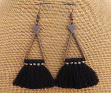 Load image into Gallery viewer, Copper Tone Triangle Tassel Earrings (12x colour options)