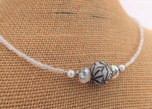 Load image into Gallery viewer, Black & Clear Kathryn Design Handmade bead necklace