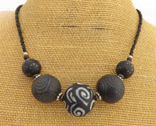 Load image into Gallery viewer, Black & Grey Chunky Kathryn Design 5 Bead Necklace