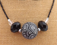Load image into Gallery viewer, Black & Grey Chunky Kathryn Design Single Feature Bead Necklace