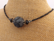 Load image into Gallery viewer, Black & Grey Layered Koru Handmade Kathryn Design Bead Necklace