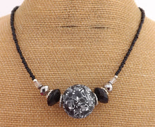 Load image into Gallery viewer, Black & White Chunky Kathryn Design Single Feature Bead Necklace