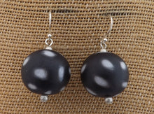 Load image into Gallery viewer, Black & White Handmade Kathryn Design Bead Earrings on Sterling Silver Hooks