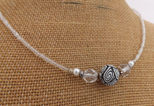 Load image into Gallery viewer, Black & White Koru Kathryn Design Handmade bead necklace