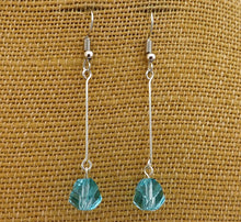Load image into Gallery viewer, Blue Crystal Cut Beads on Long Pin, Bead Earrings