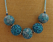 Load image into Gallery viewer, Blue Mix Kathryn Design Chunky 5 Bead Necklace