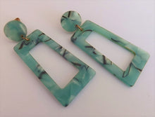Load image into Gallery viewer, Acrylic Rectangle Drop Earrings (multiple colour options)