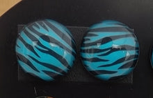 Load image into Gallery viewer, Zebra Print Dome Stud Earrings