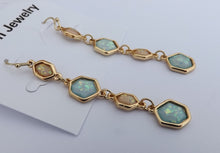 Load image into Gallery viewer, Gold Tone Long Sparkly Drop Earrings (4x colour options)