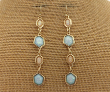 Load image into Gallery viewer, Gold Tone Long Sparkly Drop Earrings (4x colour options)