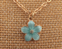 Load image into Gallery viewer, Small Flower Pendant Necklace (purple or blue)