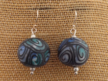 Load image into Gallery viewer, Blue, Green & Black Kathryn Design Bead Earrings on Sterling Silver hooks