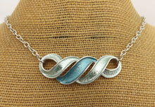 Load image into Gallery viewer, Blue, Green & Silver Toned Matching Necklace & Earrings Set